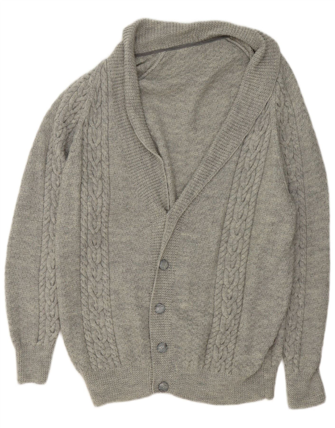 Suéter Cardigan Masculino Vintage XL Cinza