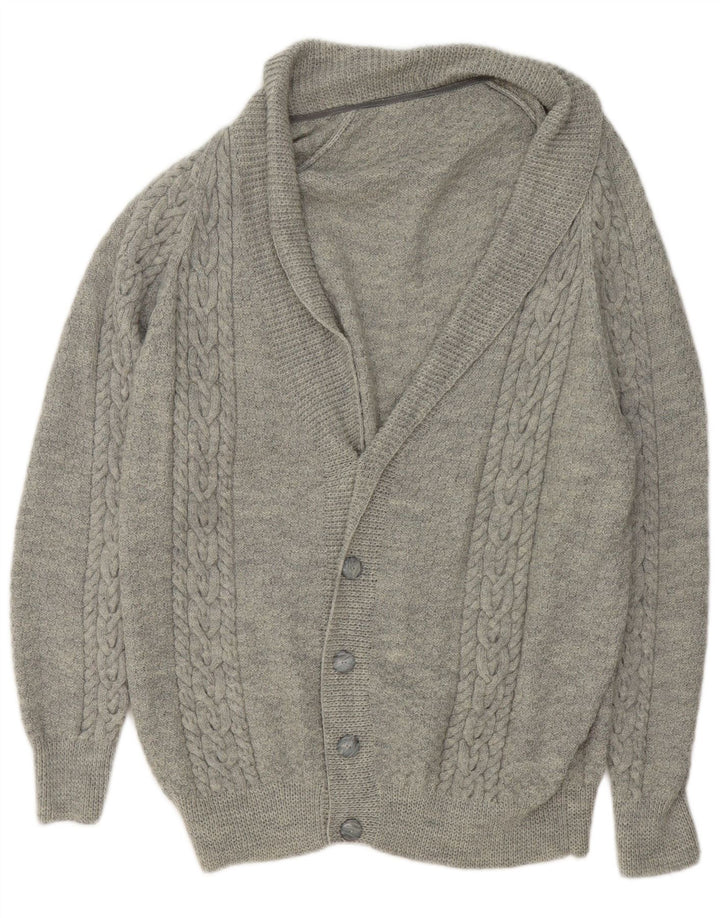 Suéter Cardigan Masculino Vintage XL Cinza