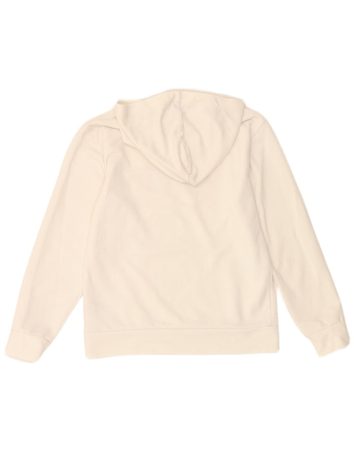 Adidas Womens Graphic Hoodie Jumper UK 8/10 Pequeno Poliéster Branco