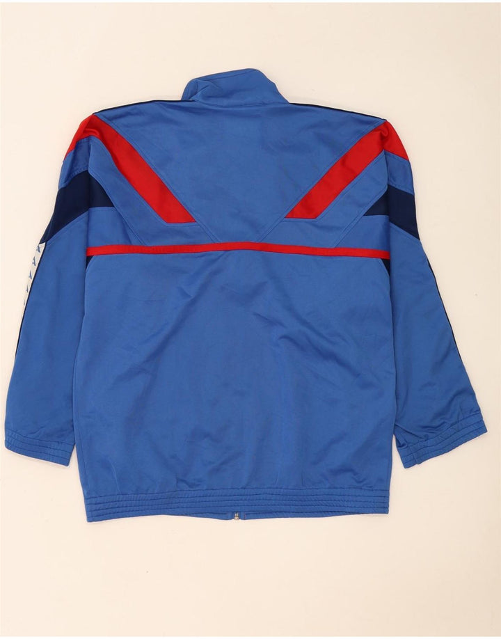Jaqueta superior de agasalho gráfico masculino vintage poliéster colorblock azul médio