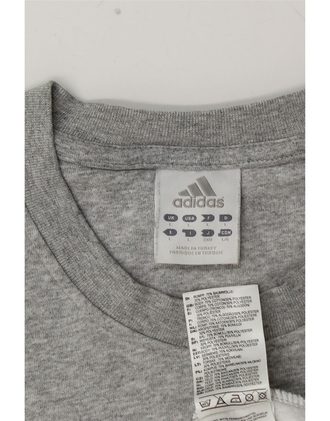 ADIDAS Mens Graphic Sweatshirt Jumper Grande Algodão Cinzento