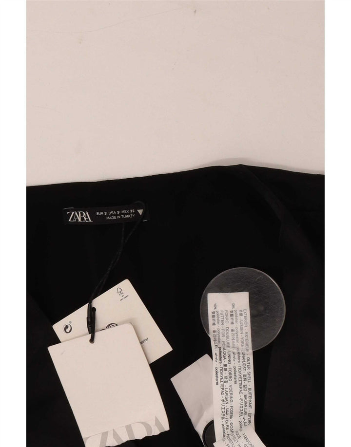 Jaqueta blazer feminina Zara com peito duplo Reino Unido 10 pequeno preto geométrico