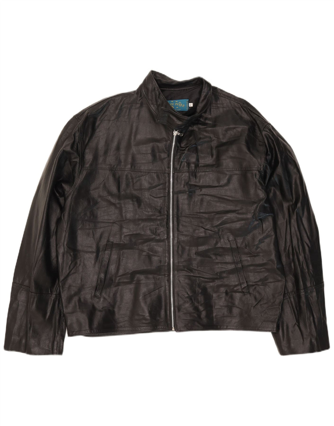 Jaqueta de couro masculina VINTAGE UK 42 XL couro preto