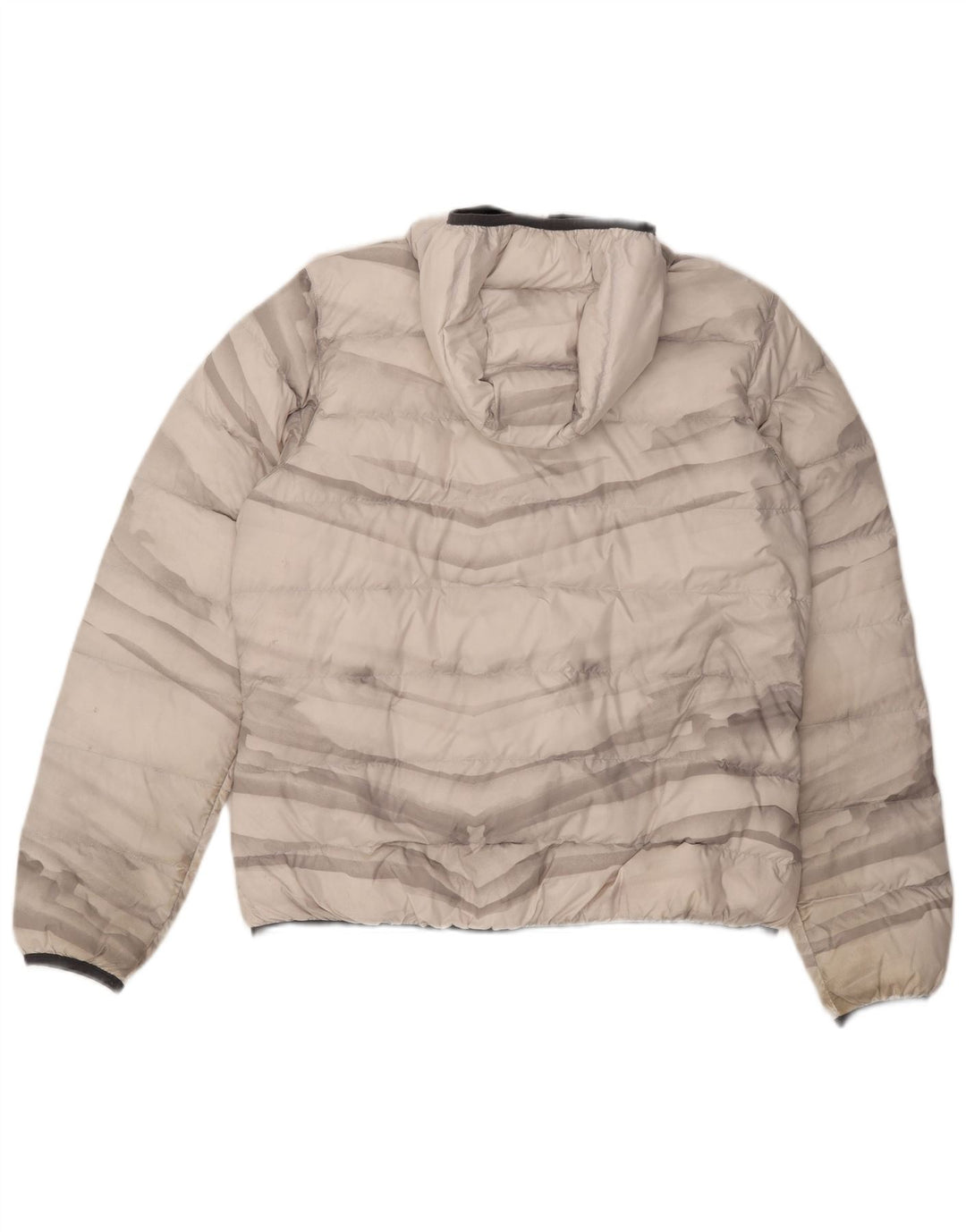 Jaqueta feminina acolchoada com capuz Jack Wolfskin Reino Unido 18 XL cinza tie-dye poliéster