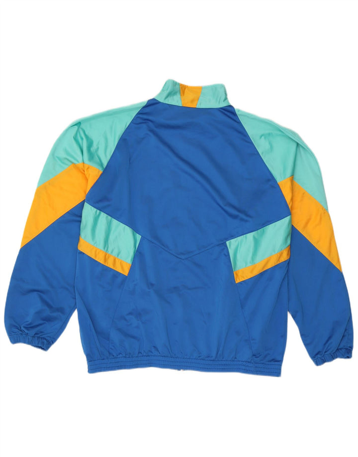 Poliéster azul Colourblock do revestimento superior do fato de treino gráfico dos homens do vintage XL