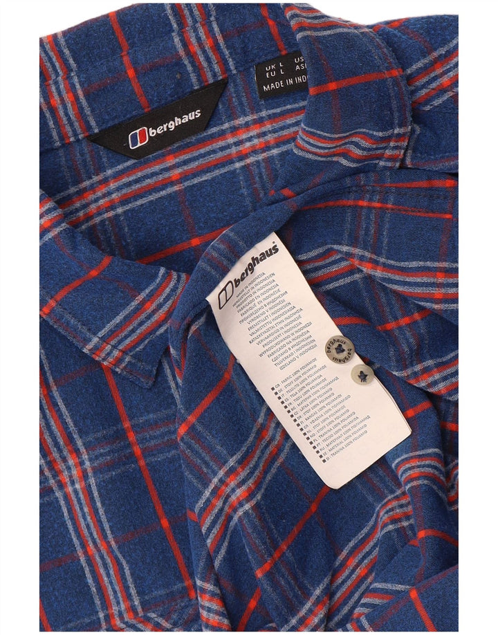 Camisa masculina de flanela Berghaus grande poliamida xadrez azul