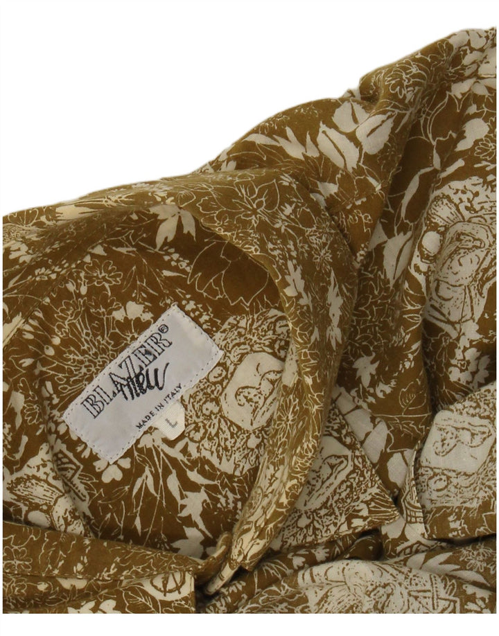 Camisa masculina vintage grande floral verde