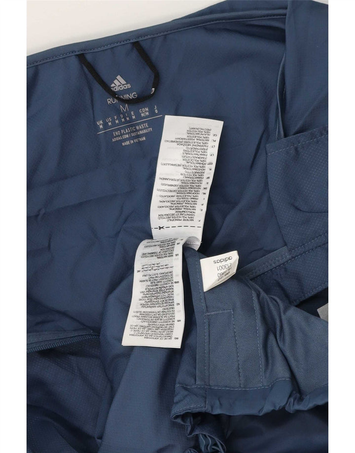 Adidas Mens Hooded Rain Jacket UK 38 Médio Azul Marinho Poliéster
