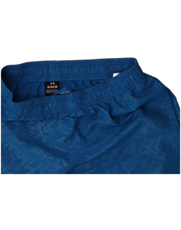 UNDER ARMOUR Mens Sport Shorts Poliéster Geométrico Azul Médio