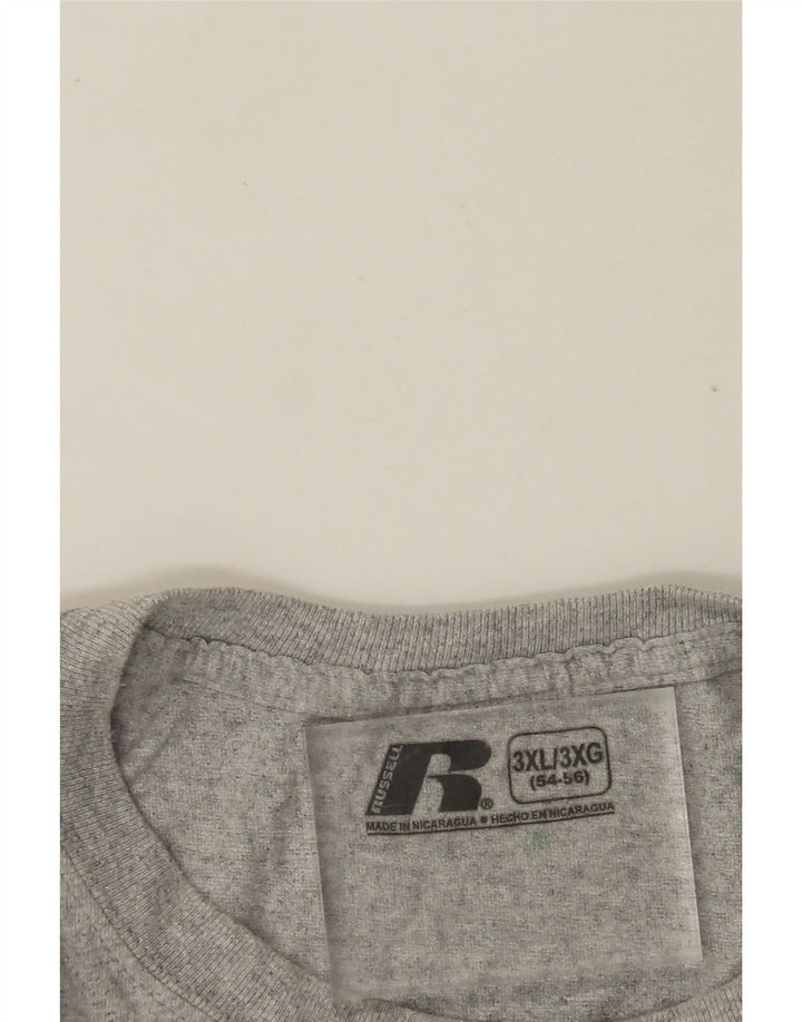 Camiseta masculina RUSSELL ATLÉTICA Top UK 54/56 3XL cinza manchado