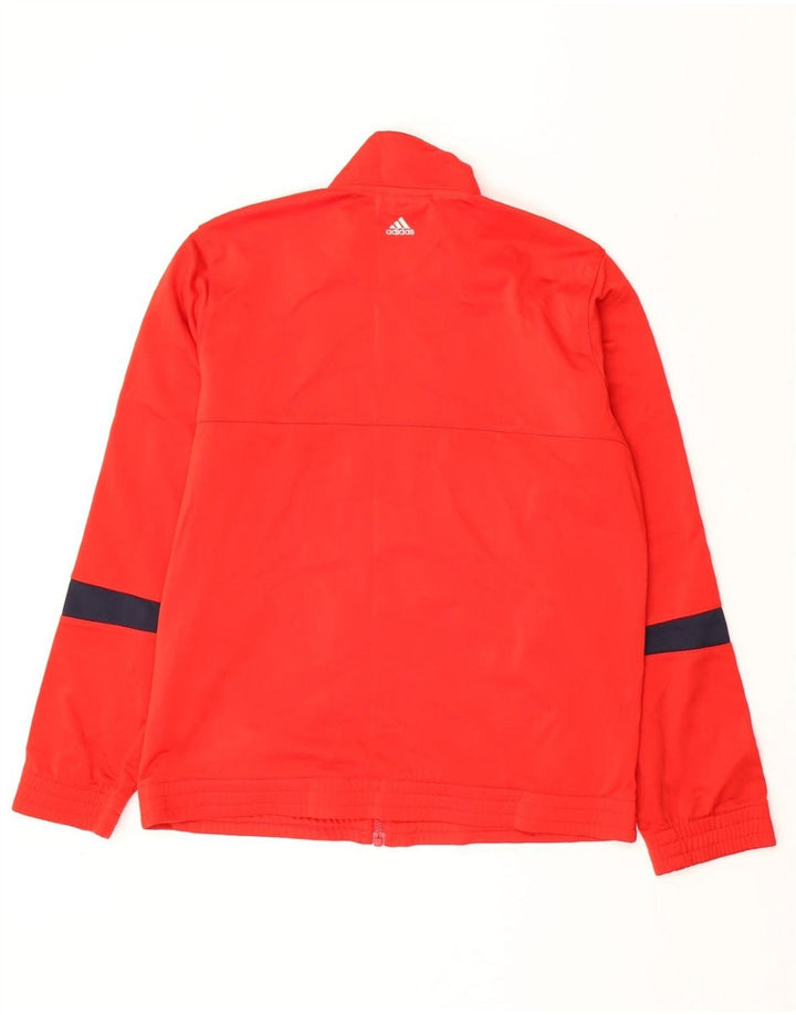 ADIDAS Meninos Tracksuit Top Jacket 13-14 Anos Vermelho Colourblock Poliéster