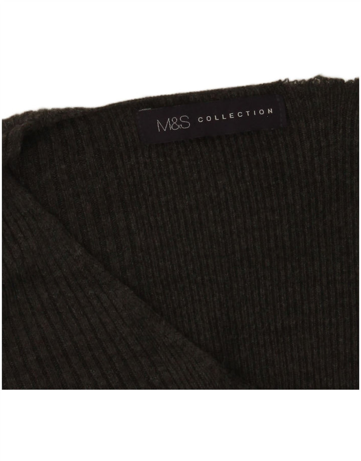 Suéter feminino Marks & Spencer com decote em V Reino Unido 14 cinza médio