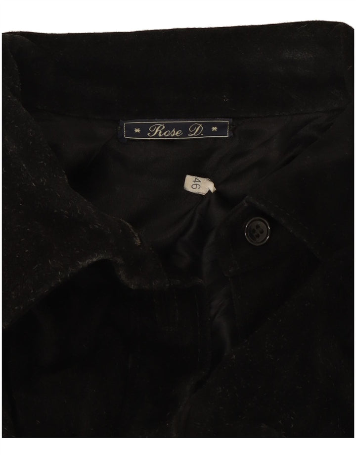Camiseta feminina vintage de camurça IT 46 grande preta