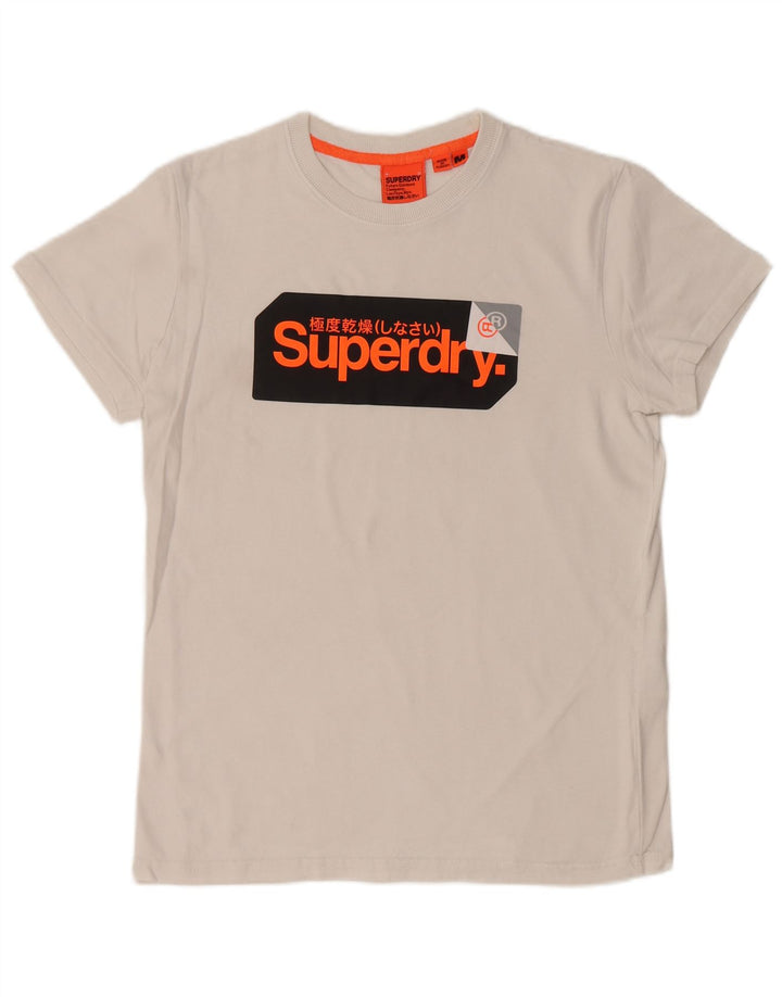 Camiseta masculina gráfica SUPERDRY Top médio algodão branco