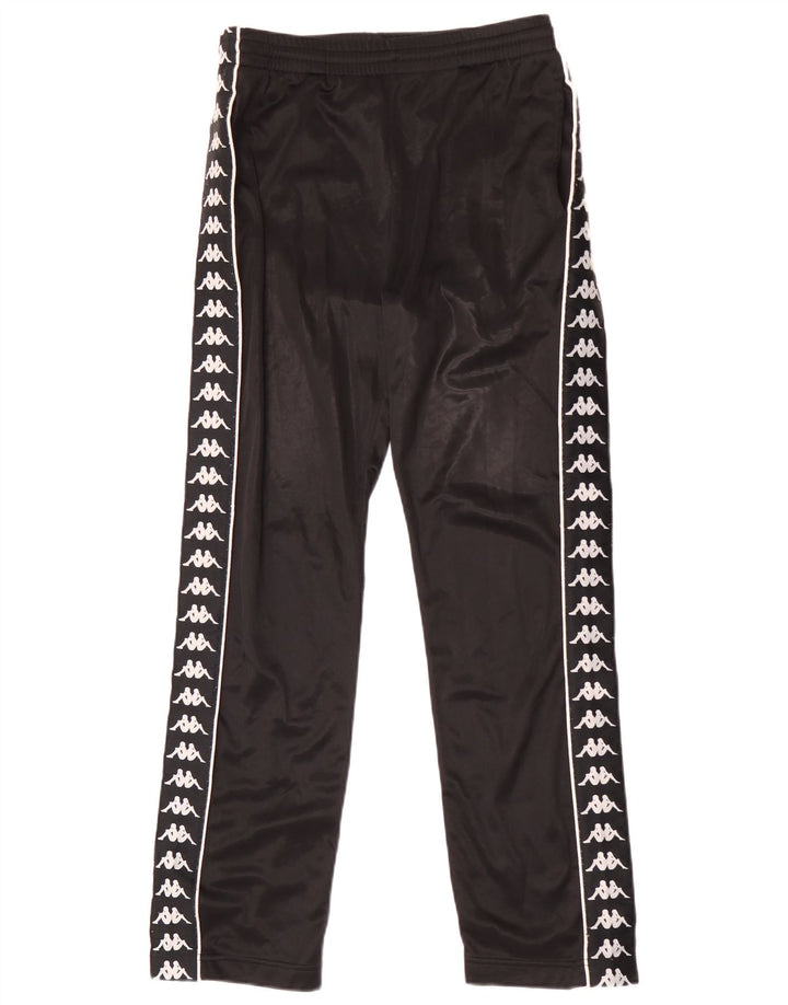 Kappa Mens Graphic Calças de treino pequeno poliéster preto