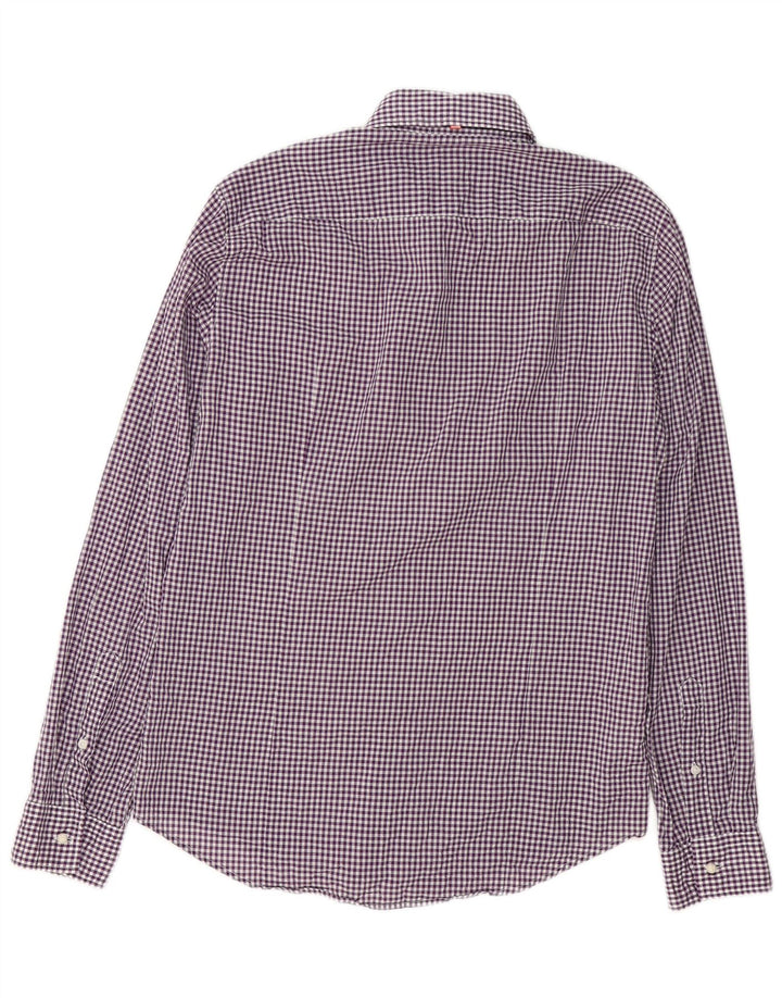 Camisa masculina Superdry médio roxo algodão guingão