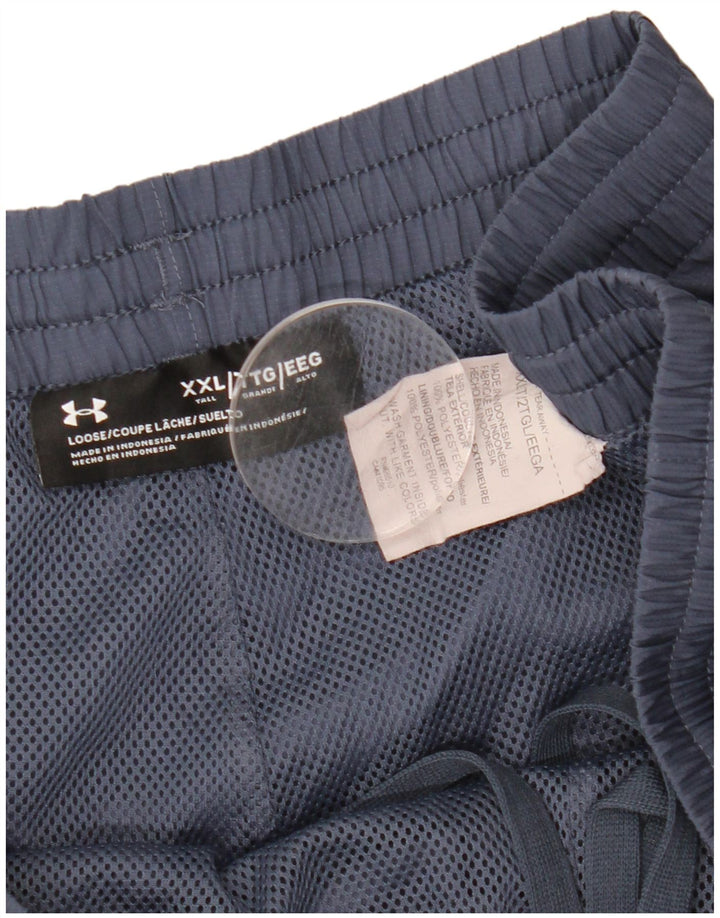 Calça de treino masculina UNDER ARMOUR 2XL poliéster colorblock azul marinho