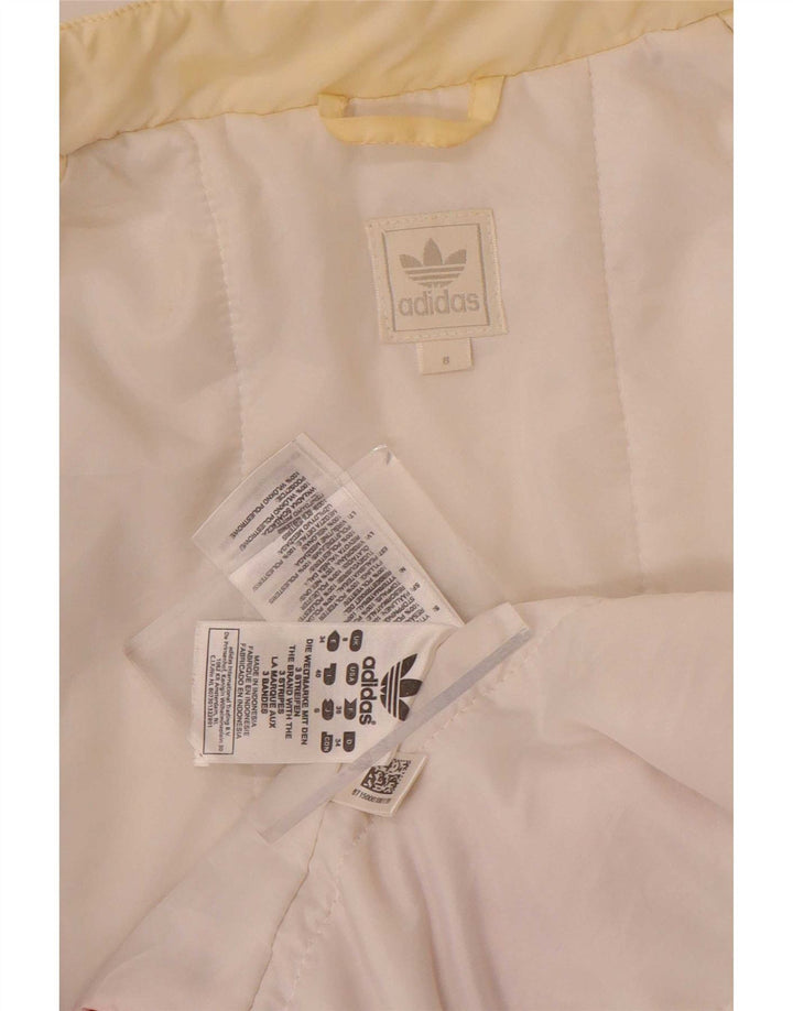 Adidas Womens Bomber Jacket UK 8 Small White Colourblock Poliéster