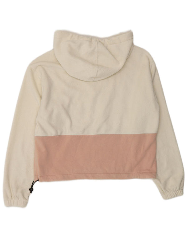 Jumper de lã com capuz feminino Champion UK 10 pequeno bloco colorido branco