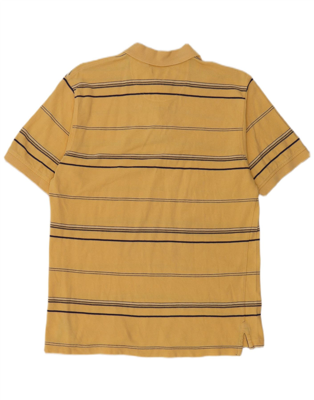 Camisa polo masculina IZOD algodão listrado amarelo médio