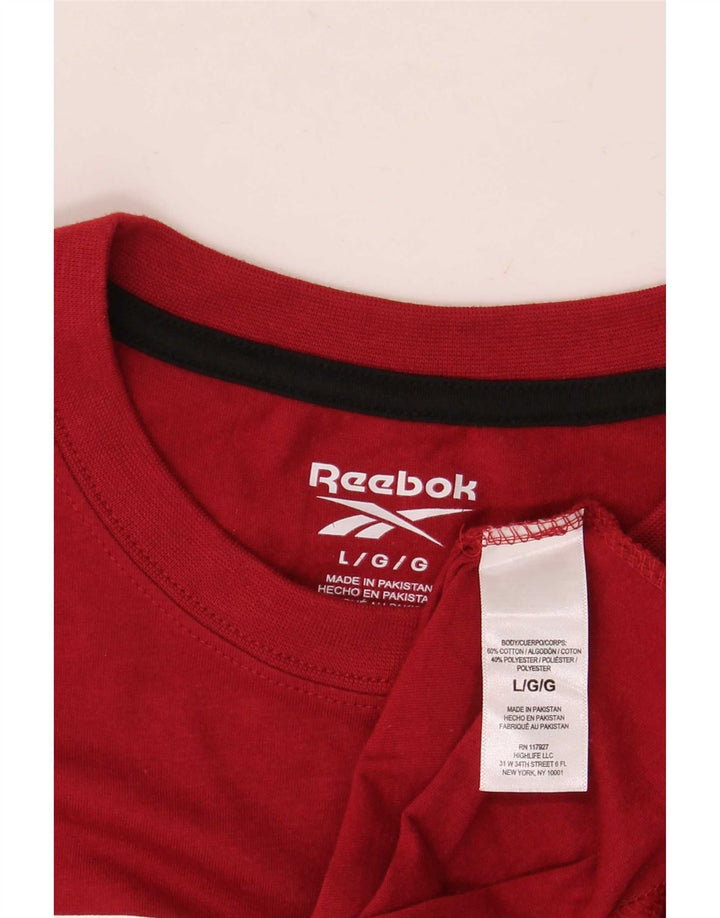 Camiseta gráfica masculina Reebok Top grande algodão vermelho