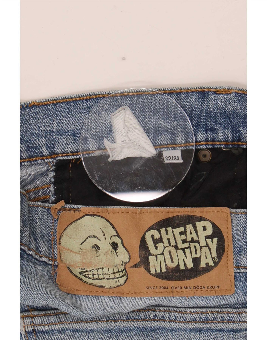 Jeans retos masculinos baratos de segunda-feira W32 L27 azul