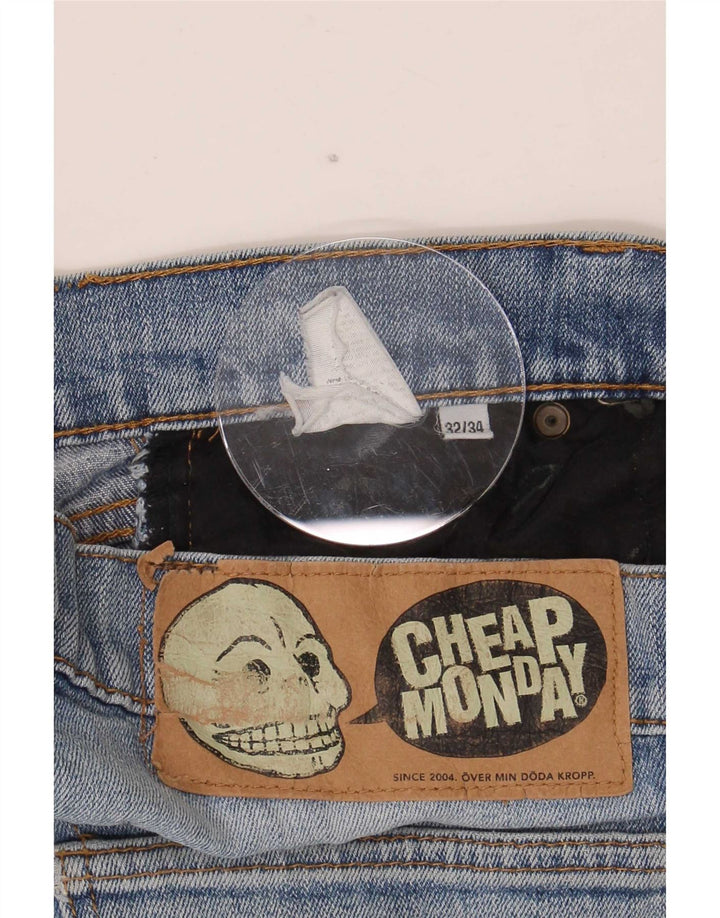 Jeans retos masculinos baratos de segunda-feira W32 L27 azul