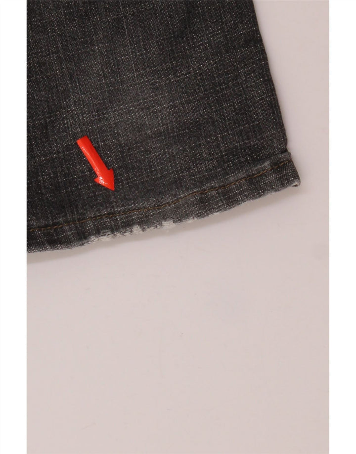 Calça jeans feminina Levi's 505 Distressed Straight US 6 Médio W30 L32 Cinza