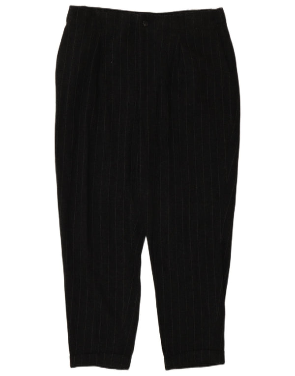Zara Calça feminina cônica cortada grande W30 L24 listrada cinza
