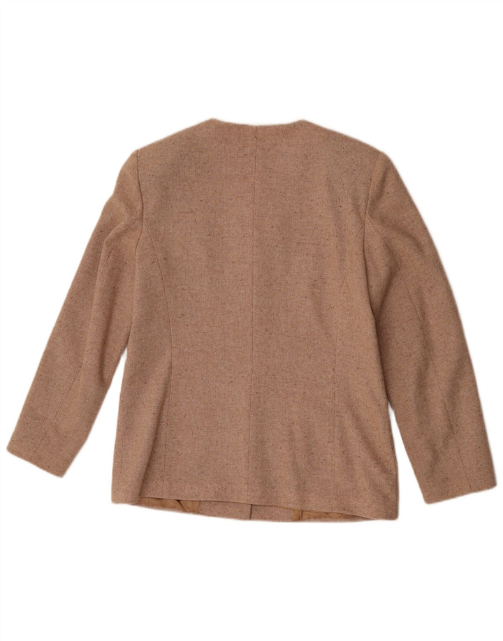 Jaqueta blazer feminina vintage com 4 botões IT 46 grande bege salpicado