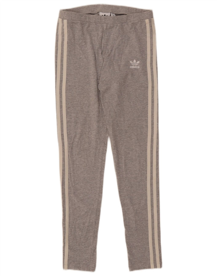 Leggings Adidas Femininas UK 8 Pequenas Cinza Flecked Algodão