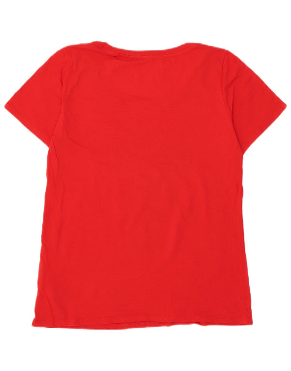 Camiseta feminina NIKE com corte atlético gráfico UK 14 grande algodão vermelho