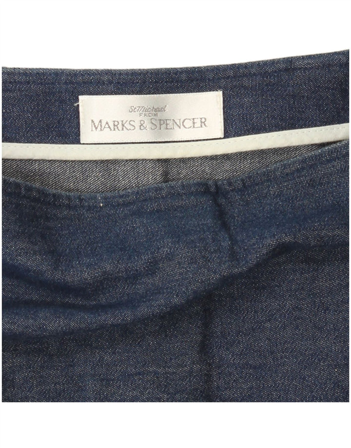 Saia jeans feminina Marks & Spencer W28 médio azul marinho floral