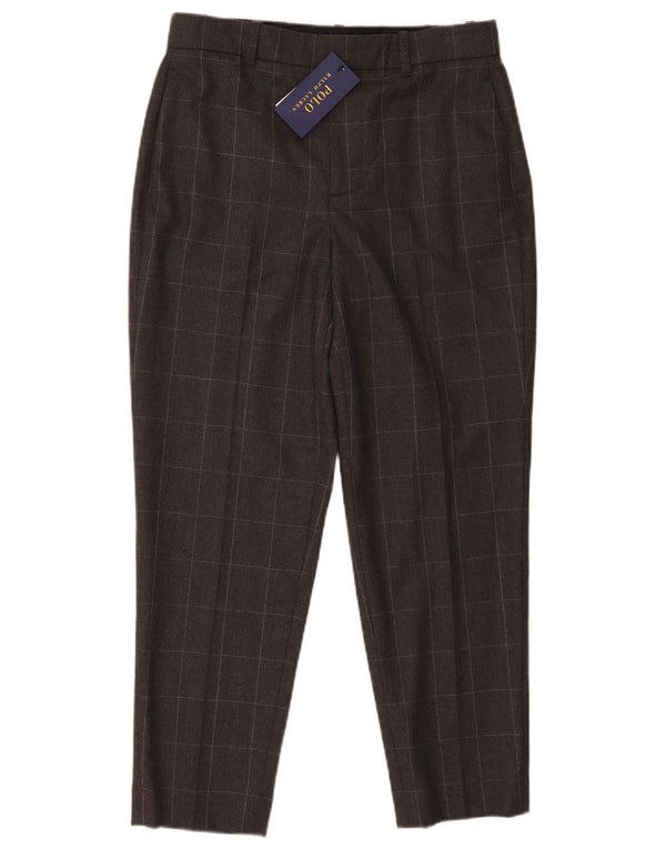 Calça Chino Cônica Feminina Ralph Lauren EUA 4 Pequeno W30 L26 Xadrez Cinza
