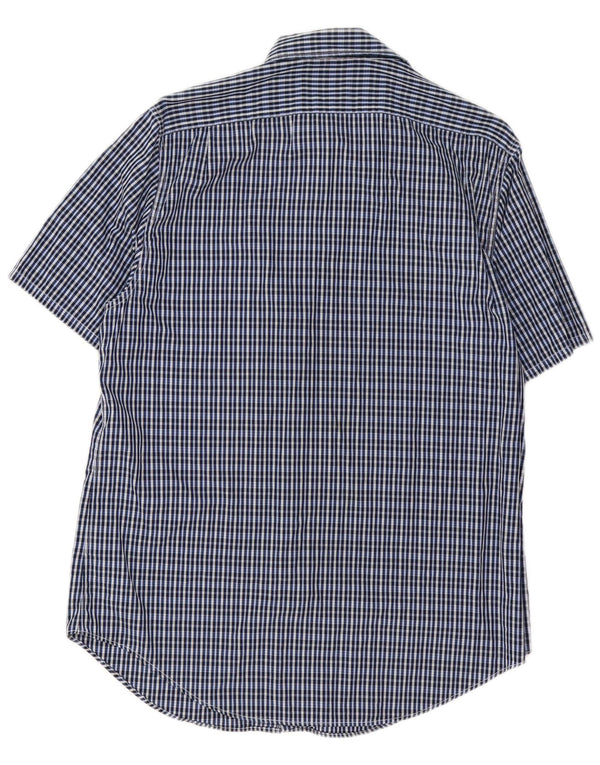 Polo Ralph Lauren Camisa masculina de manga curta grande algodão xadrez azul marinho