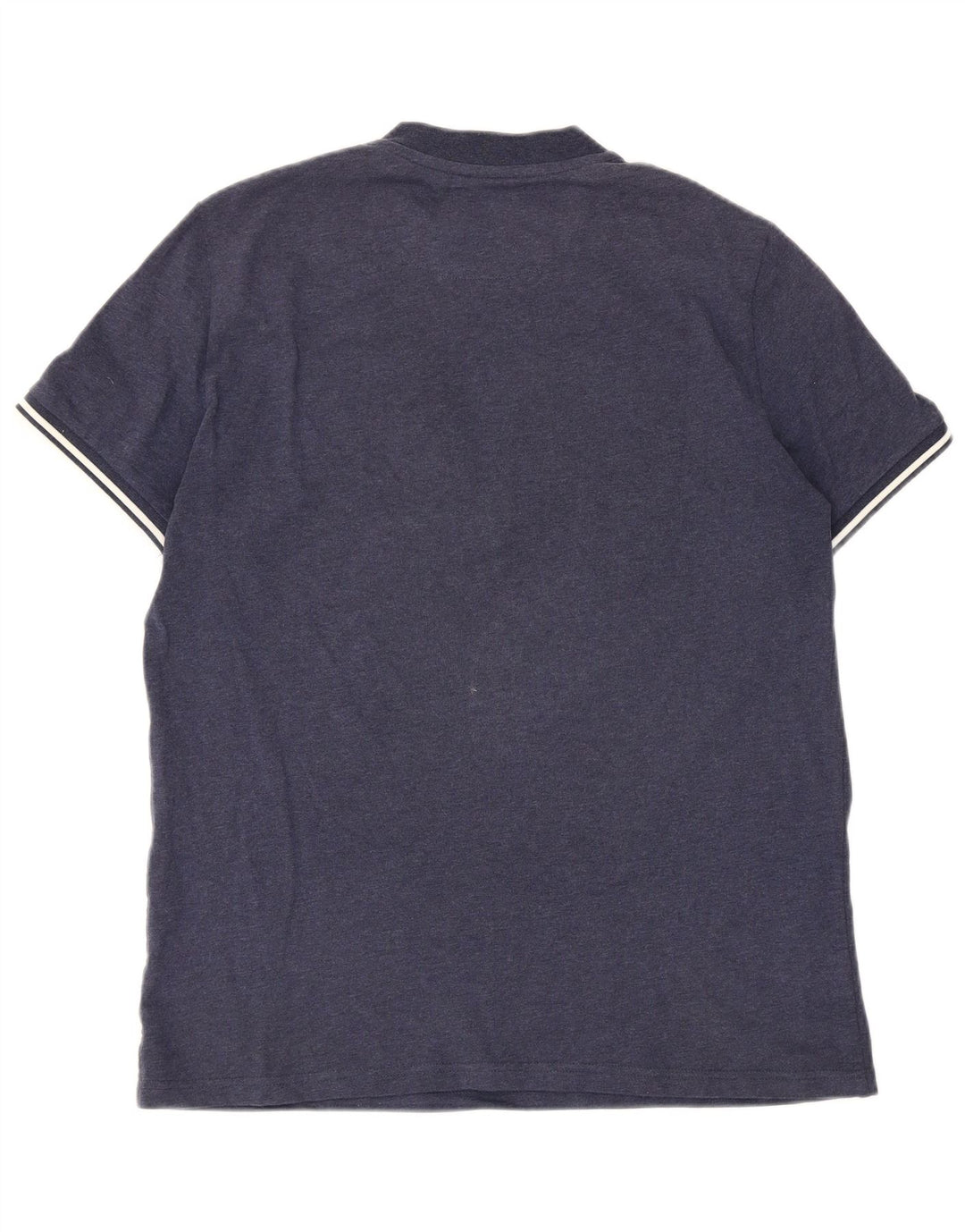 Camiseta masculina Fred Perry com zíper e gola alta listrada azul marinho médio