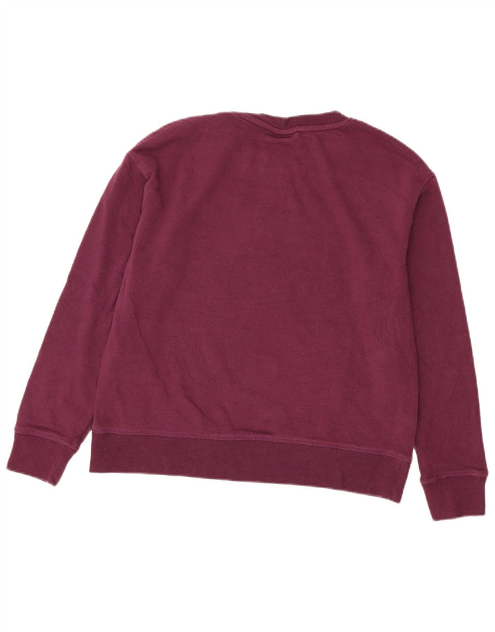 Reebok feminino gráfico oversized moletom jumper reino unido 10 pequeno marrom algodão
