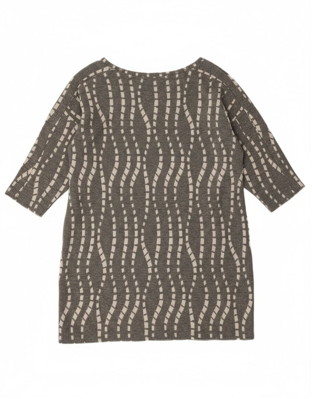 Túnica feminina Zara UK 16 grande cinza Chevron