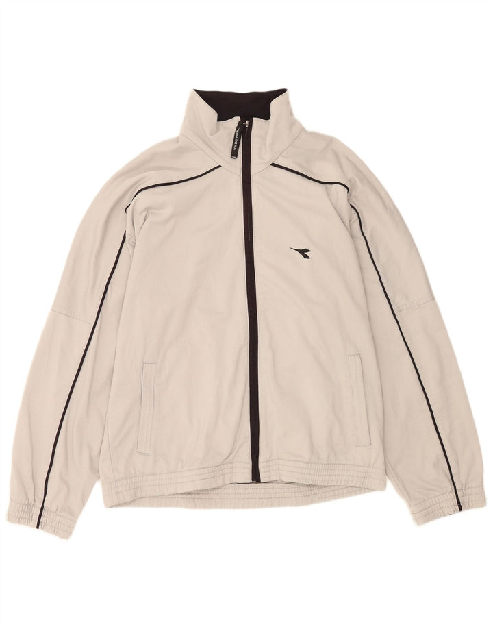 Diadora Mens Tracksuit Top Jacket UK 40 Poliéster Cinza Médio