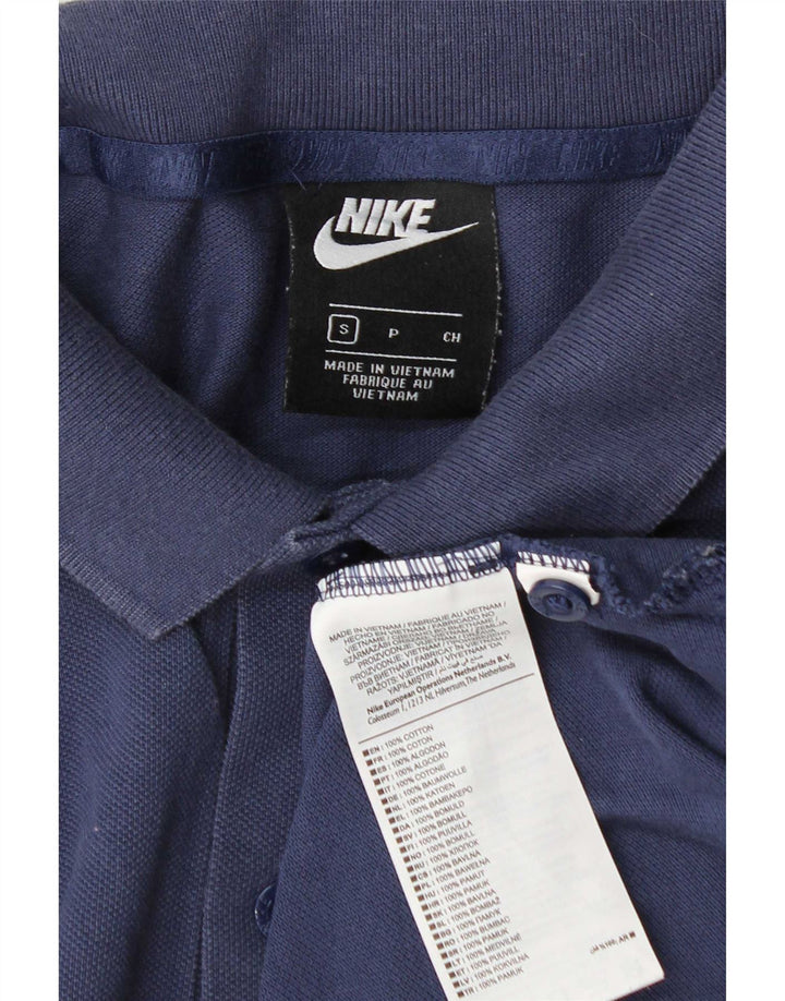 Camisa polo masculina Nike pequena algodão azul marinho