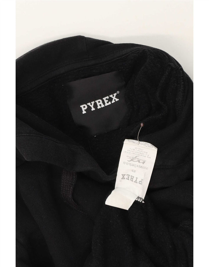 Suéter com capuz gráfico masculino Pyrex pequeno algodão colorido preto
