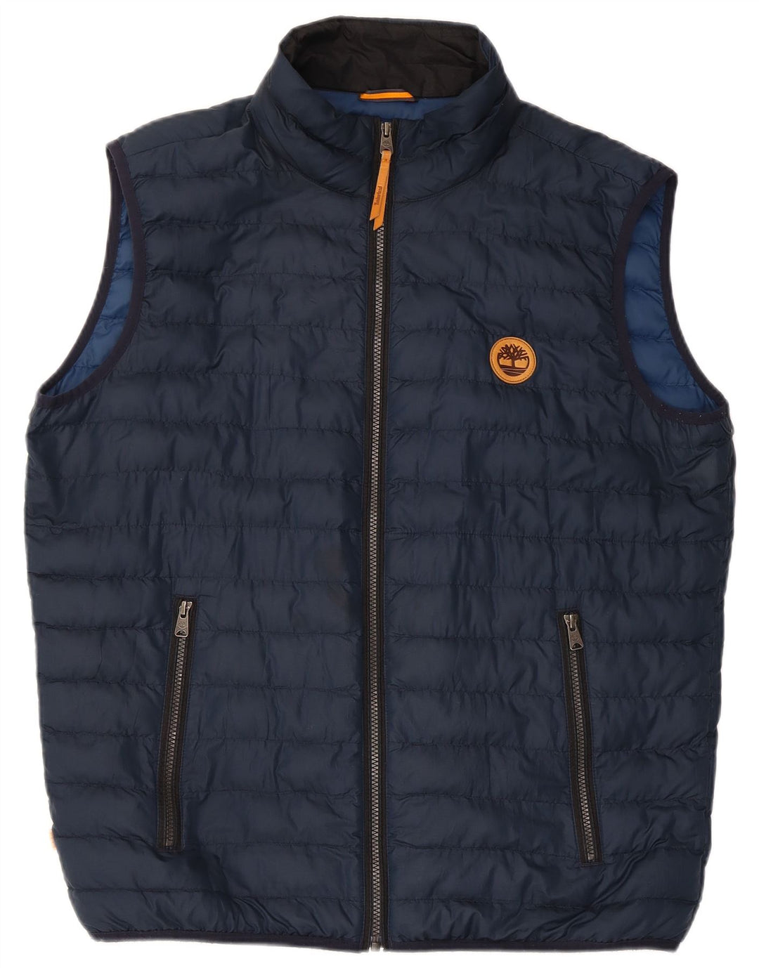 Colete acolchoado masculino Timberland UK 40 grande poliéster azul marinho