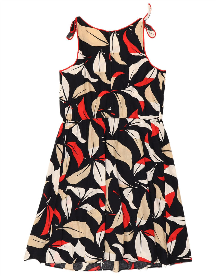 Vestido vintage feminino linha A UK 14 médio floral multicolorido