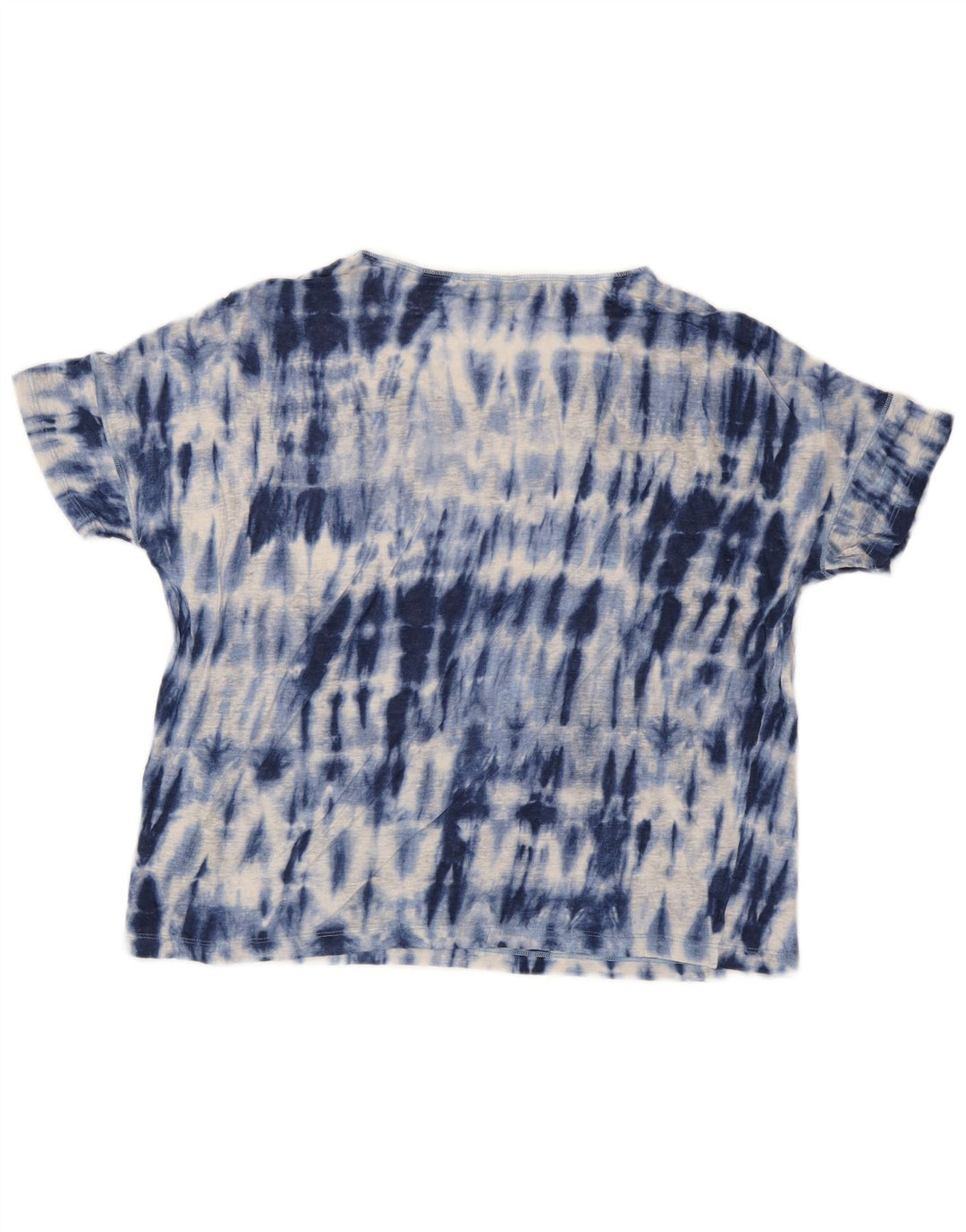 Camiseta feminina RALPH LAUREN UK 14 médio azul tie-dye linho