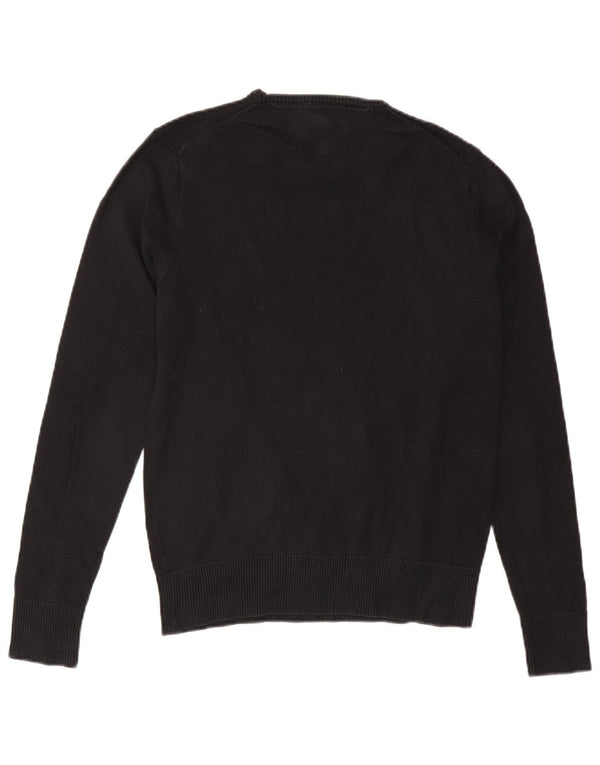 Suéter masculino Tommy Hilfiger com gola redonda, algodão preto médio