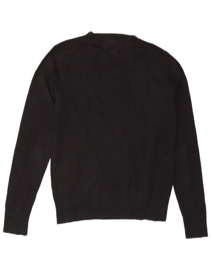 Suéter masculino Tommy Hilfiger com gola redonda, algodão preto médio