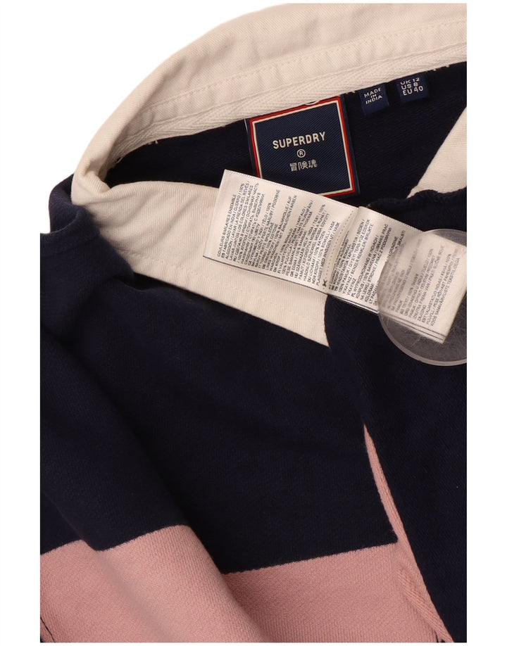 Camisa polo feminina superdimensionada de rugby SUPERDRY UK 12 azul marinho médio