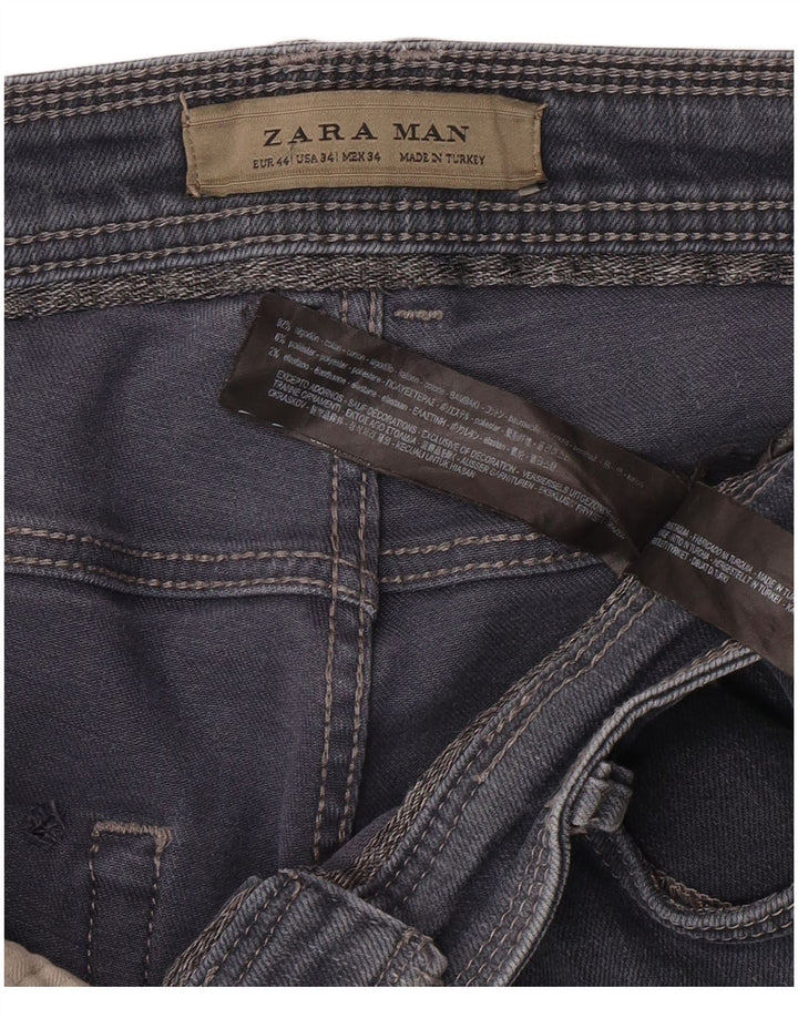 ZARA Mens Slim Jeans EU 44 Grande W34 L30 Azul Algodão
