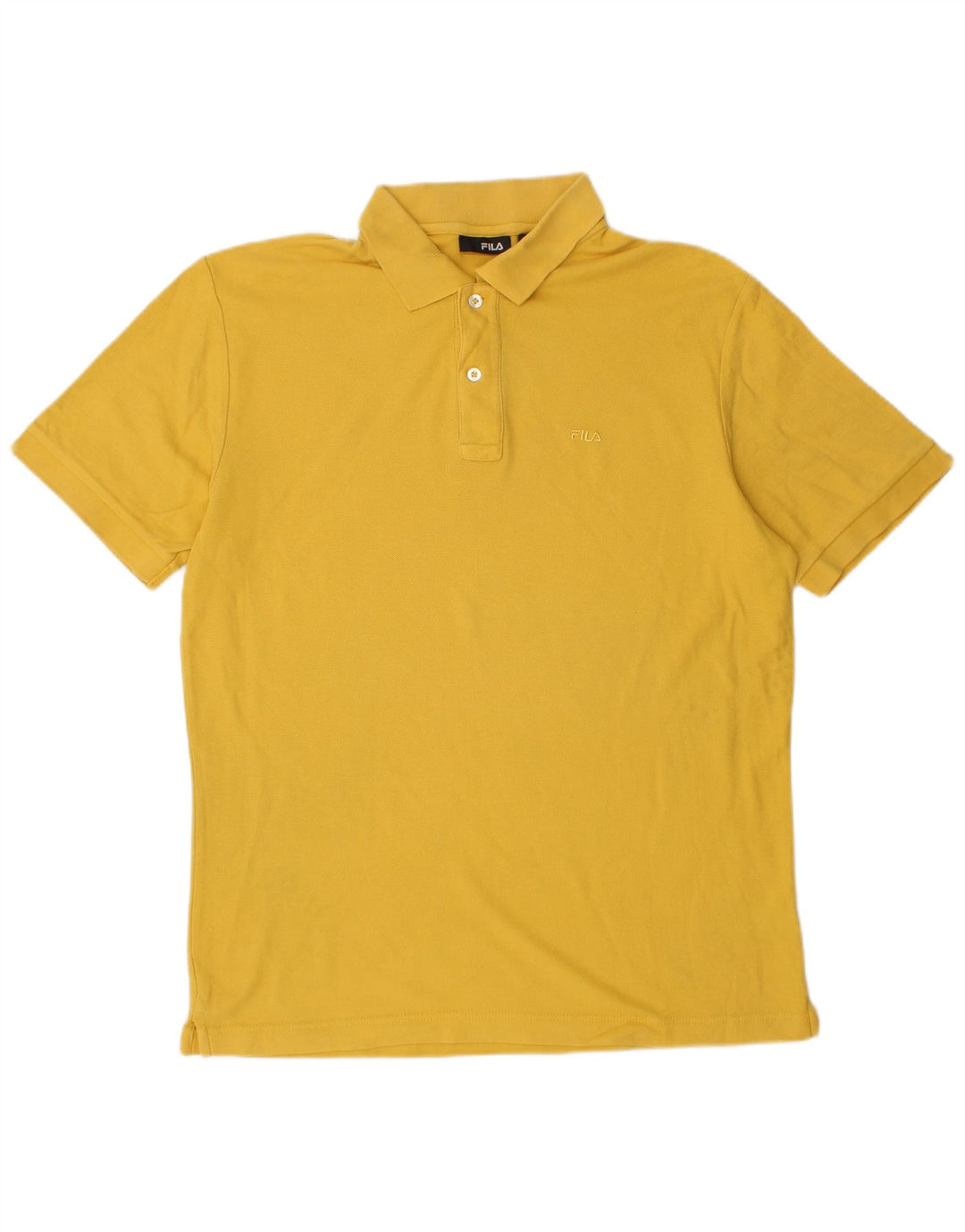 Camisa polo masculina FILA algodão amarelo médio