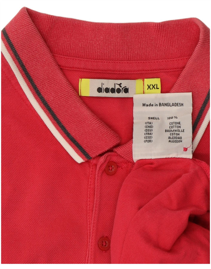 Camisa polo masculina DIADORA 2XL algodão rosa